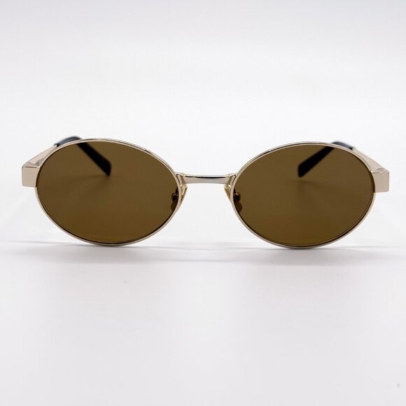 NEW SAINT LAURENT SL692 004 SUNGLASSES WOMEN OVAL GOLD SL 692 004 SUNGLASSES main image 8